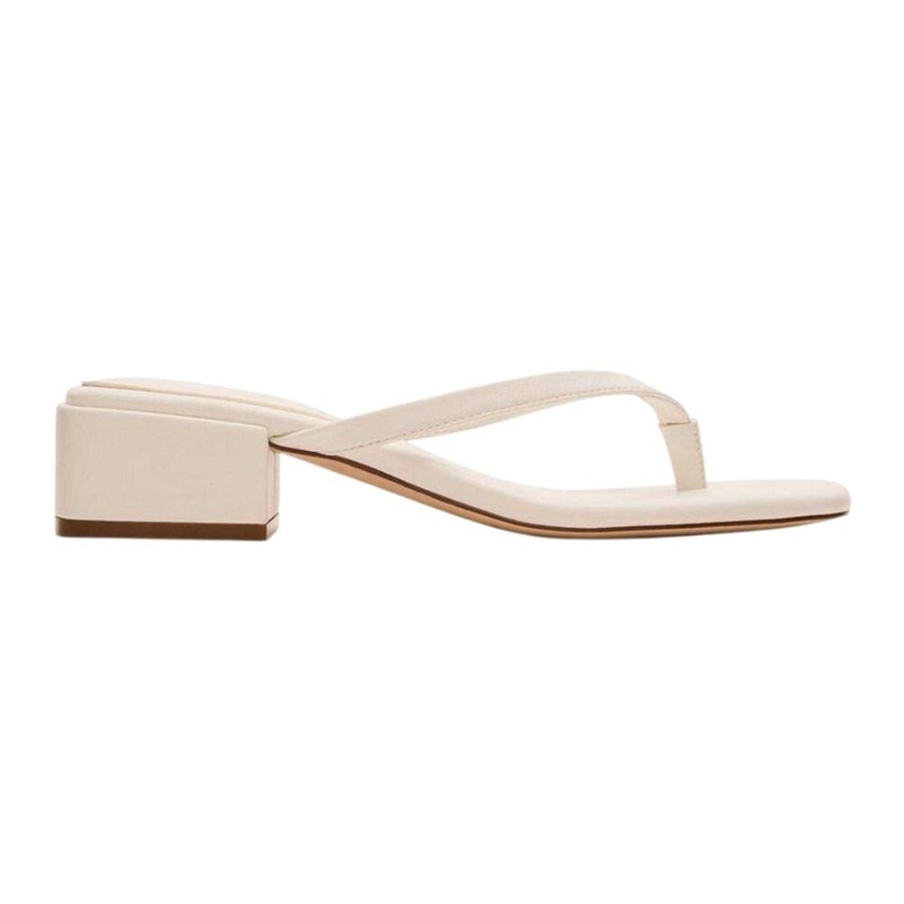Steve Madden Womens/Ladies Caribbean Leather T-Bar Flip Flops / White